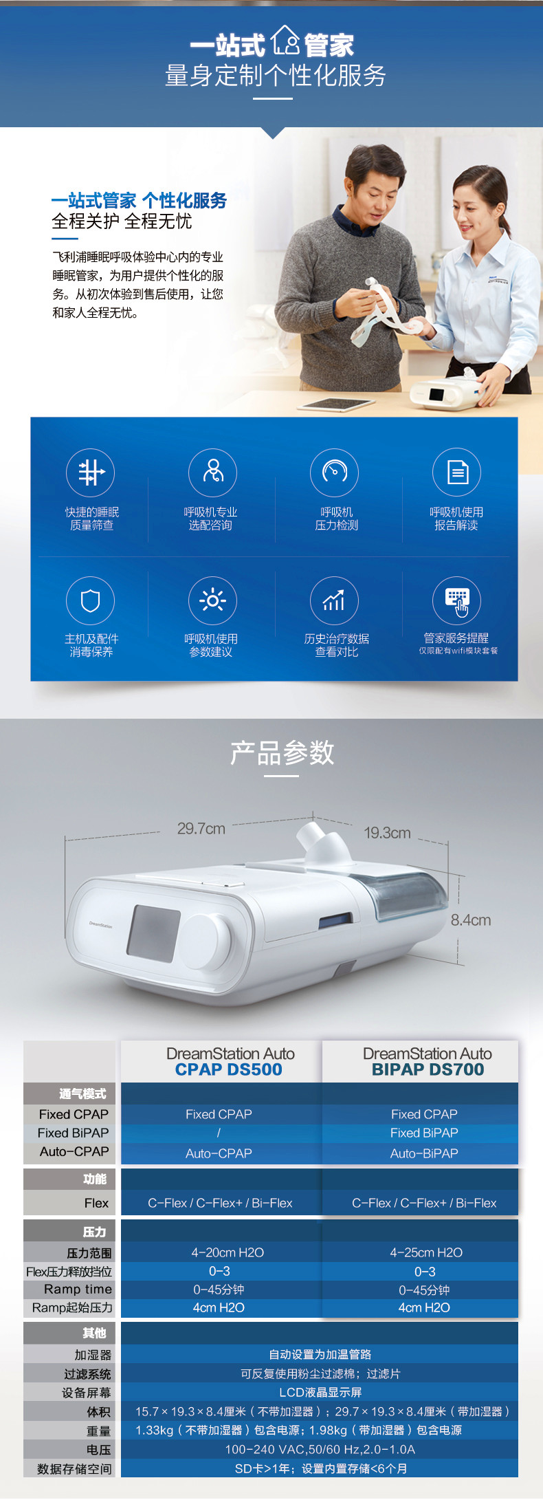 飞利浦DreamStation Auto CPAP DS500全自动单水平呼吸机