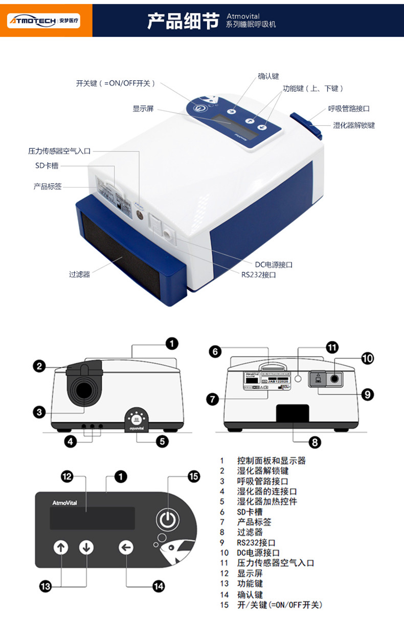 安梦 AtmoVital Auto (with FLEXLINE)自动睡眠呼吸机（双